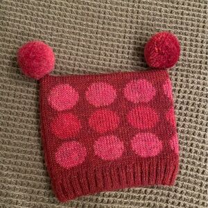 Vintage Annabel Ingall Red and Pink Pom-Pom Hat